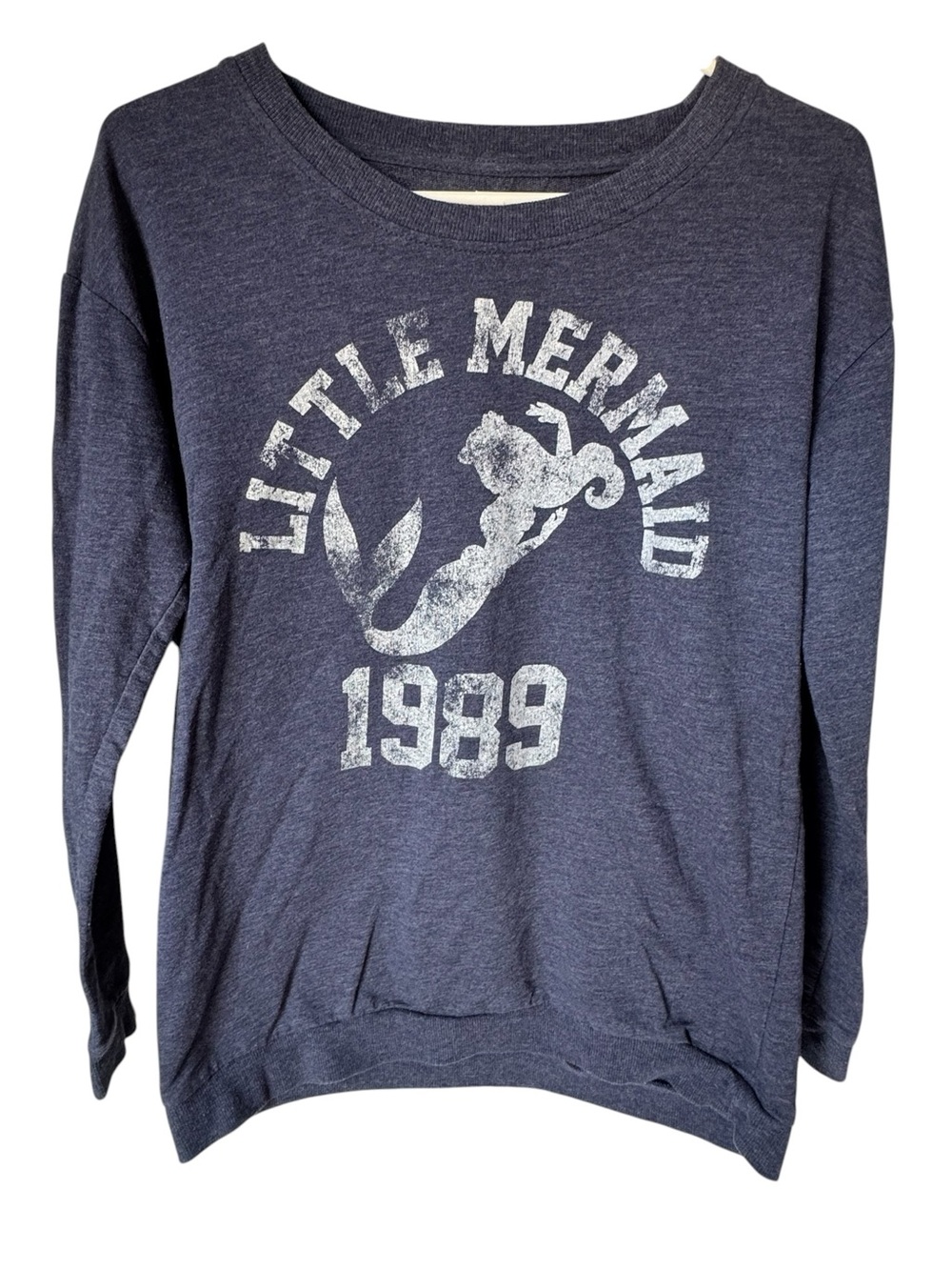Disney Little Mermaid 1989 Navy Women’s S Disneyland Graphic Sweatshirt MINTY